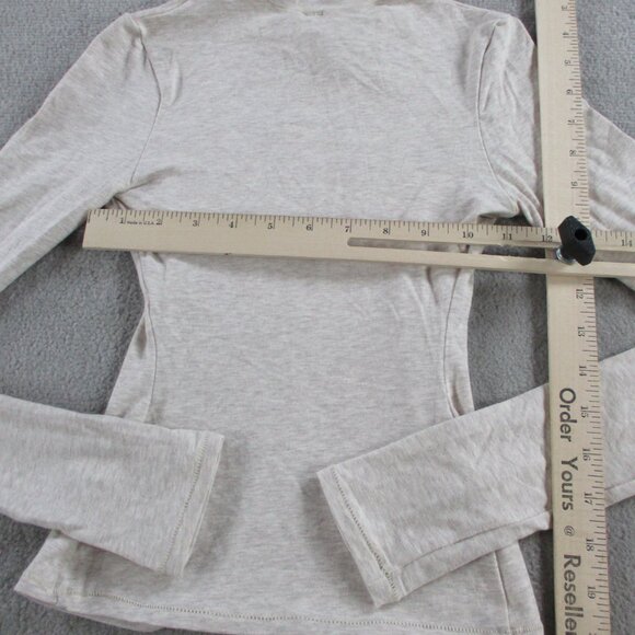 SKIMS Cotton Jersey Long Sleeve T Shirt Womens 2XS XXS Oatmeal Heather NWT - Picture 4 of 9